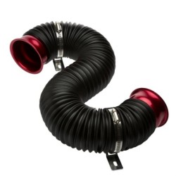 Tubo di aspirazione nero raccordi rossi diam. 76mm - T/PF-R