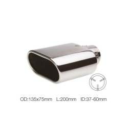 Terminale rettangolare id 63mm inclinato acciaio inox - TRX/16