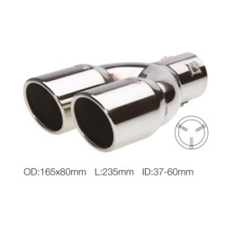 Terminale rotondo id 63mm doppio inclinato acciaio inox - TRX/18