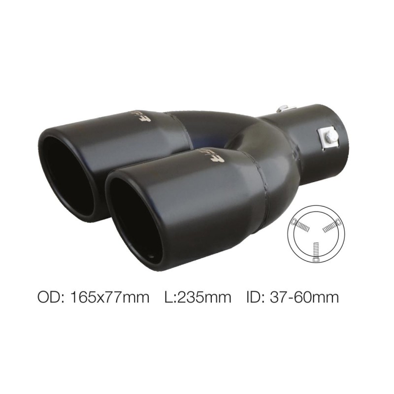 Terminale rotondo id 63mm doppio inclinato acciaio inox - TRX/18N