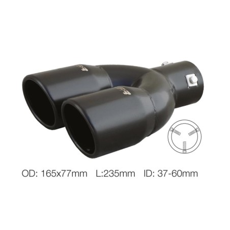 Terminale rotondo id 63mm doppio inclinato acciaio inox - TRX/18N