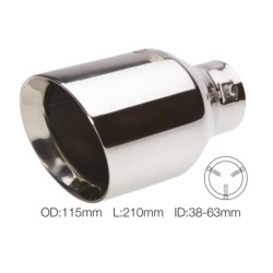 Terminale rotondo id 63mm inclinato acciaio inox - TRX/20