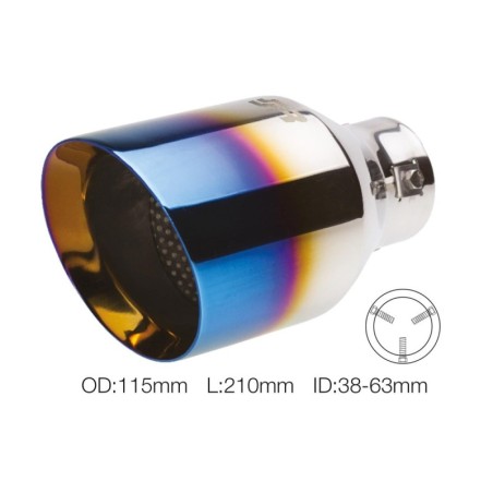 Terminale rotondo id 63mm inclinato acc inox titanium look - TRX/20B
