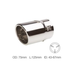 Terminale rotondo id 66mm inclinato acciaio inox - TRX/21