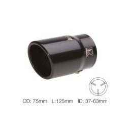 Terminale rotondo id 66mm inclinato acciaio inox nero - TRX/21N