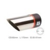Terminale rotondo id 63mm inclinato acciaio inox - TRX/23