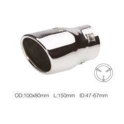 Terminale ovale id 70mm inclinato acciaio inox - TRX/24