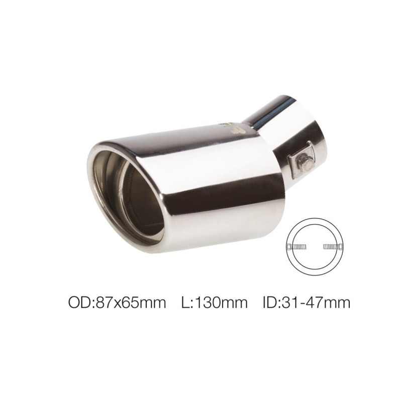 Terminale ovale id 51mm DTM acciaio inox - TRX/30
