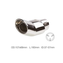 Terminale ovale id 57mm DTM acciaio inox - TRX/38