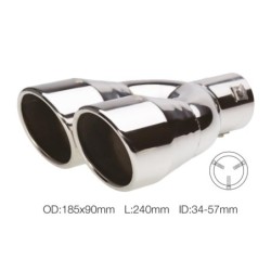 Terminale rotondo id 57mm doppio acciaio inox - TRX/59