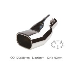 Terminale rettangolare id 63mm acciaio inox - TRX/62
