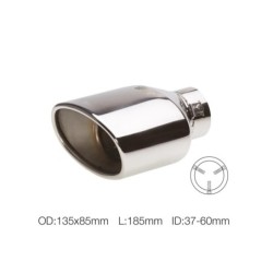 Terminale ovale id 63mm inclinato acciaio inox - TRX/74