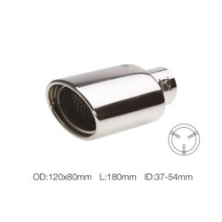 Terminale ovale id 57mm inclinato acciaio inox - TRX/75