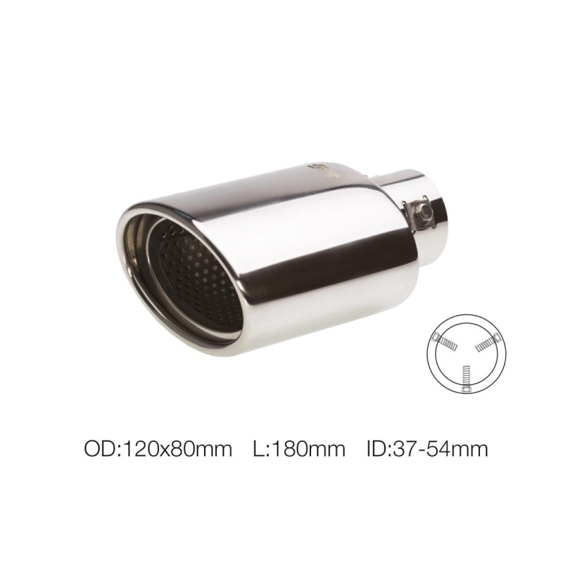 Terminale ovale id 57mm inclinato acciaio inox - TRX/75