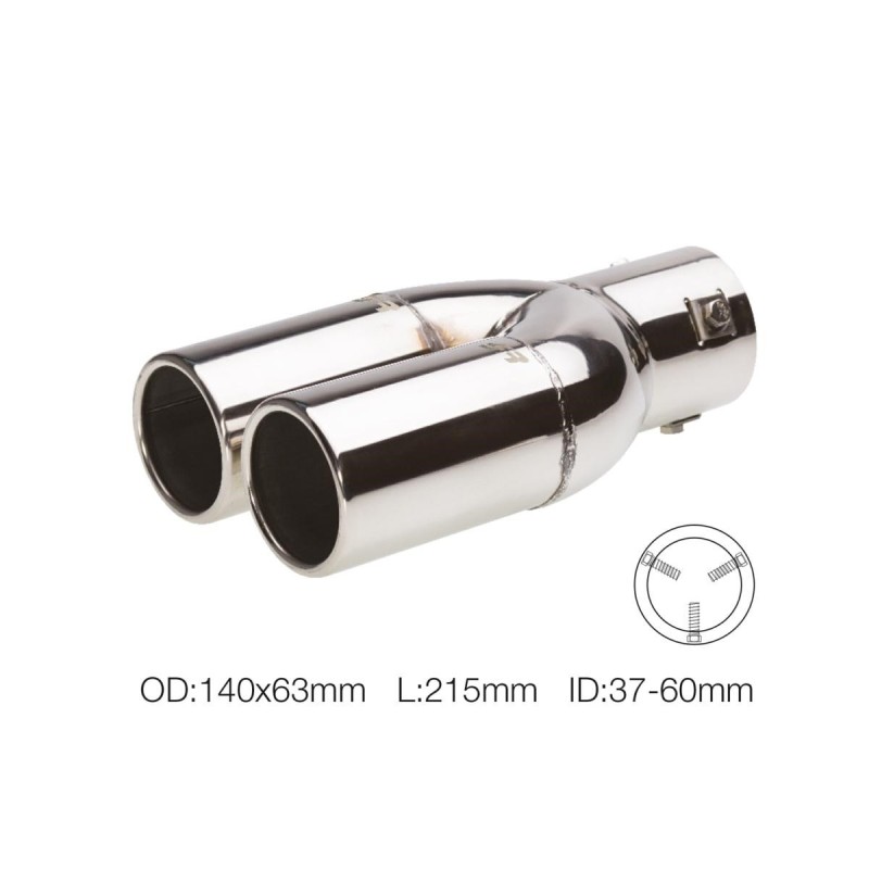 Terminale rotondo id 63mm doppio acciaio inox - TRX/77