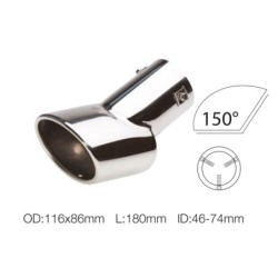 Terminale ovale id 76mm DTM acciaio inox - TRX/86