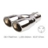 Terminale ovale id 57mm doppio inclinato disassato acc inox - TRX/87L