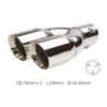 Terminale rotondo id 63mm doppio inclinato acciaio inox - TRX/92