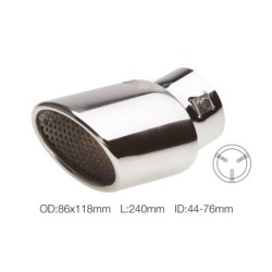 Terminale ovale id 76mm inclinato acciaio inox - TRX/93
