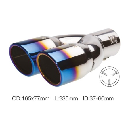 Terminale rotondo id 63mm doppio inclinato acciaio inox - TRX/18B