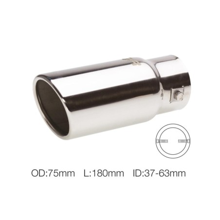 Terminale rotondo id 63mm inclinato acciaio inox - TRX/01