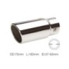 Terminale rotondo id 63mm inclinato acciaio inox - TRX/01
