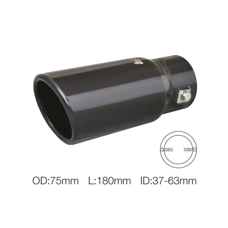 Terminale rotondo id 63mm inclinato acciaio inox nero - TRX/01N
