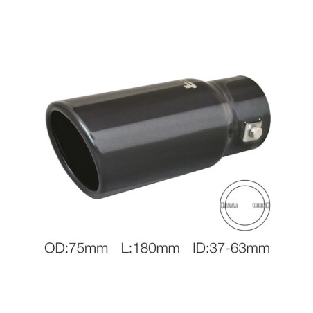 Terminale rotondo id 63mm inclinato acciaio inox nero - TRX/01N
