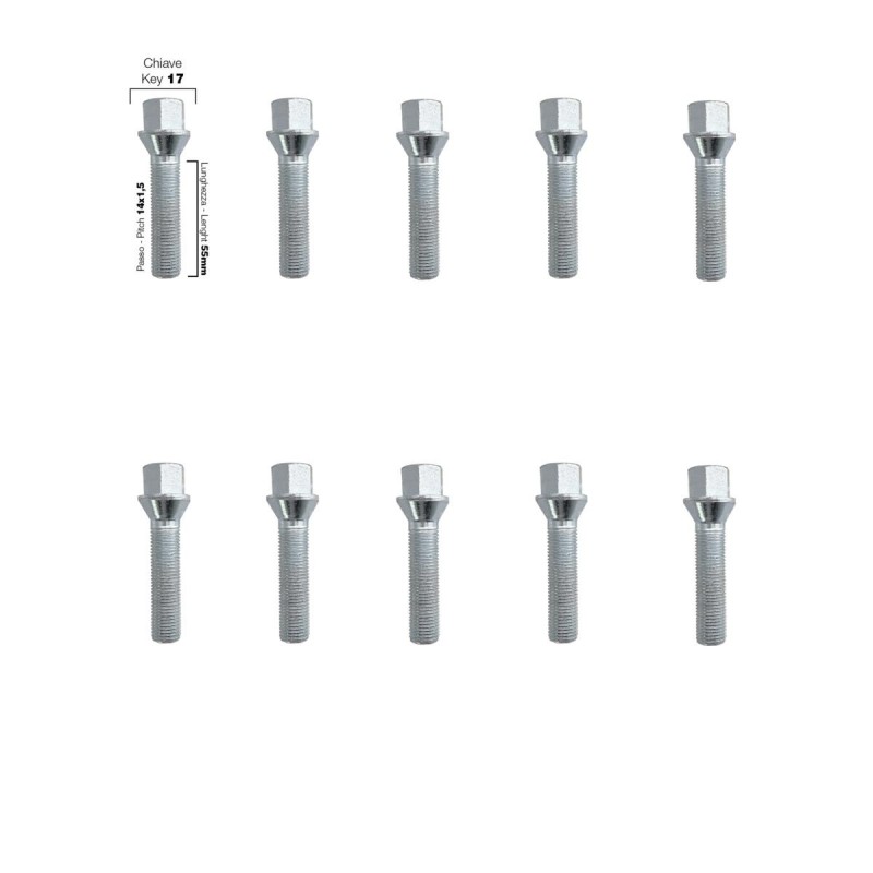 10 bulloni ch.17 141.5 l.50mm - BR/11-10
