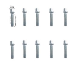 10 bulloni chiave 17 14x1.5 lunghezza 60mm sferici - BR/14-10
