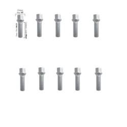 10 bulloni chiave 17 14x1.5 lunghezza 45mm sferici - BR/15-10