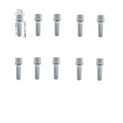 10 bulloni ch.17 14x1.5 l.40mm sferici - BR/18-10