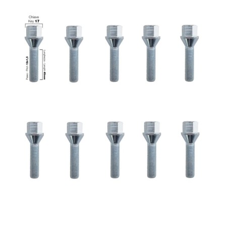 10 bulloni ch.17 12x1.5 l.45mm - BR/2-10