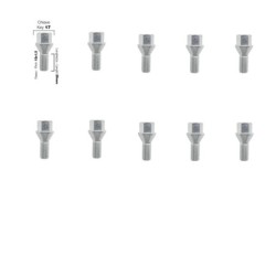 10 bulloni ch.17 12X1.5 l.25mm - BR/20-10