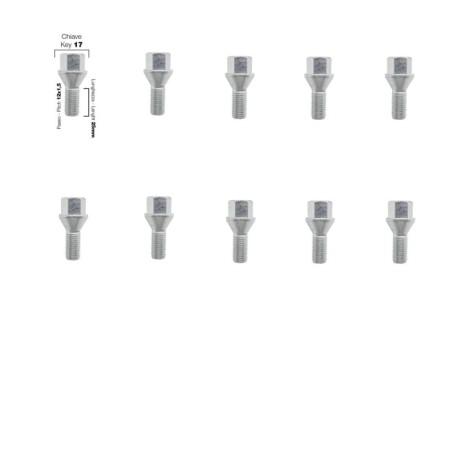 10 bulloni ch.17 12X1.5 l.25mm - BR/20-10