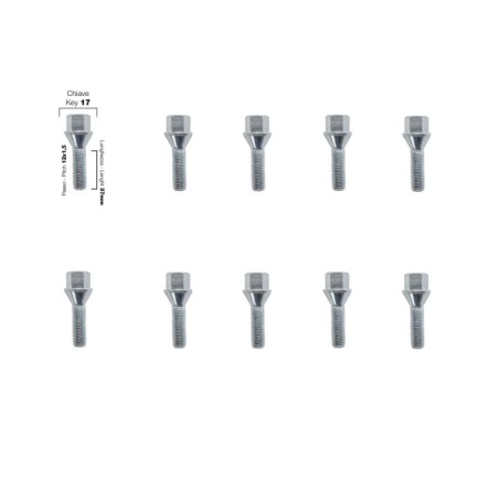 10 bulloni ch.17 12x1.5 l.37mm - BR/21-10