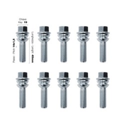 10 bulloni ch.19 14x1.5 l.45mm sferici rondella mobile - BR/25-10