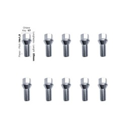 10 bulloni chiave 17 14x1.5 lunghezza 25mm - BR/40-10