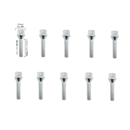 10 bulloni ch.17 12x1.25 l.50mm - BR/717-10