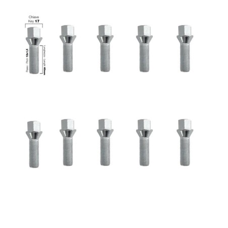 10 bulloni ch.17 14x1.5 l.40mm - BR/9-10