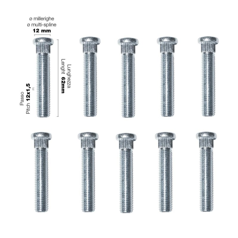 10 colonnette a piantaggio 12X1.5 lunghezza 67mm - CRP/3-10