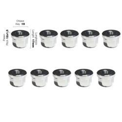 10 dadi chiave 19 12x1.25 lunghezza 17mm testa piatta - DR/2P-10