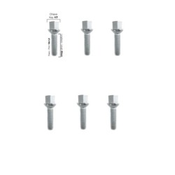 6 bulloni chiave 17 12X1.5 lunghezza 40mm sferici - BR/12-6