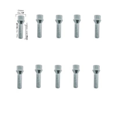 10 bulloni ch.17 14x1.25 l.45mm - BR/16-10
