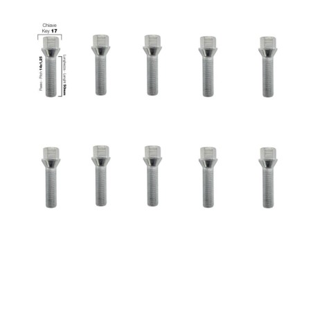 10 bulloni ch.17 14x1.25 l.50mm - BR/17-10