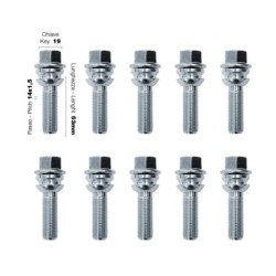 10 bulloni ch.19 14x1.5 l.53mm sferici rondella mobile - BR/23-10