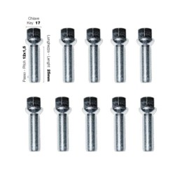 10 bulloni ch.17 12x1.5 l.25mm sferici - BR/50-10