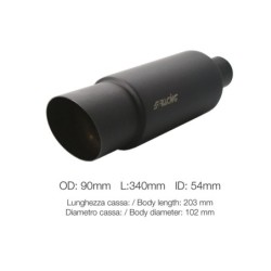 Marmitta rotonda id 51mm inclinata acciaio inox nero - ESR086/N