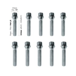 10 bulloni ch.17 14X1.5 l.60mm - BR/28-10