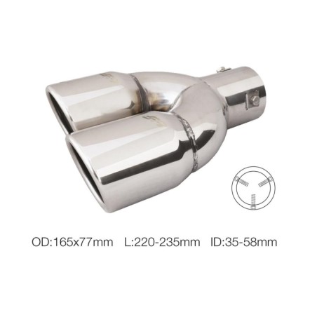 Terminale rotondo id 63mm doppio inclinato disassato acc inox - TRX/18L